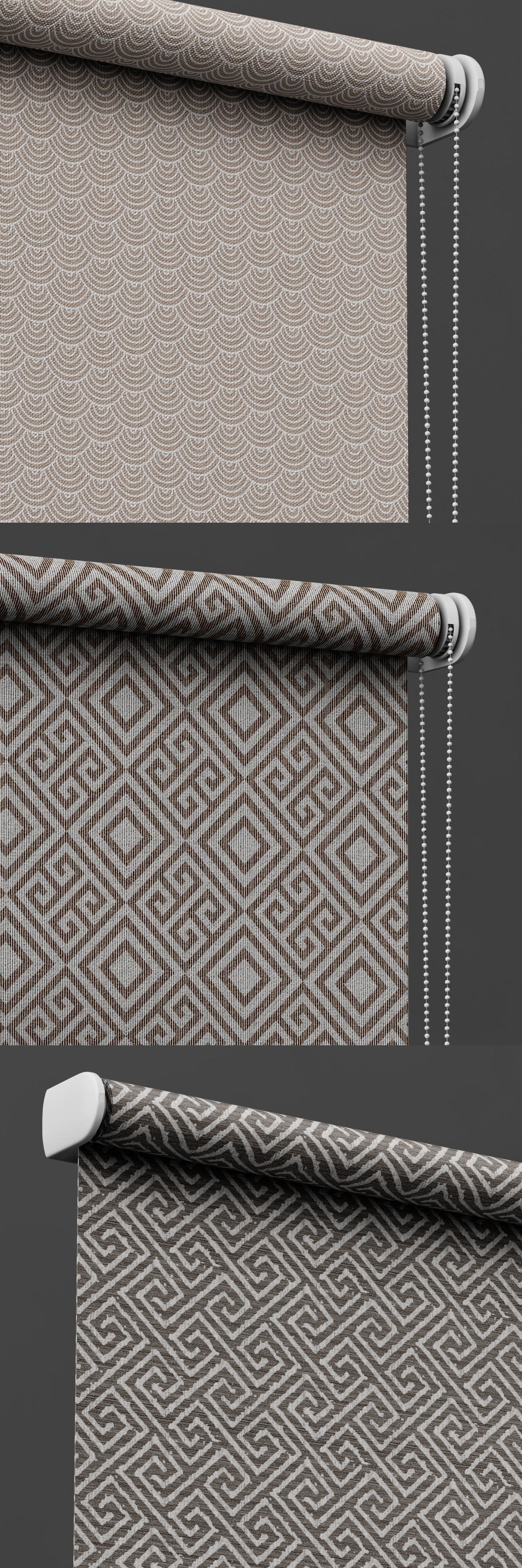 roller blind set 02  3D model_5
