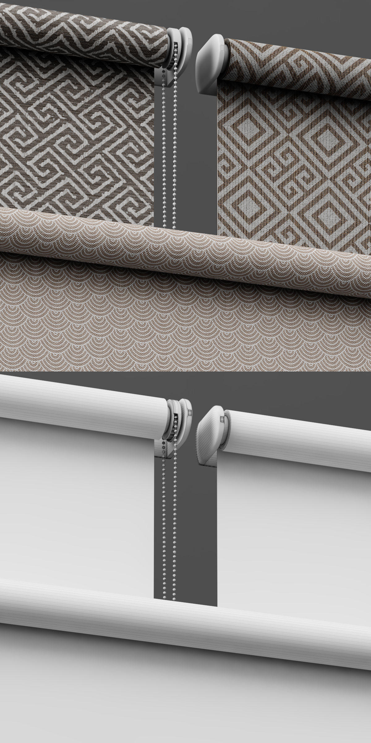 roller blind set 02  3D model_6