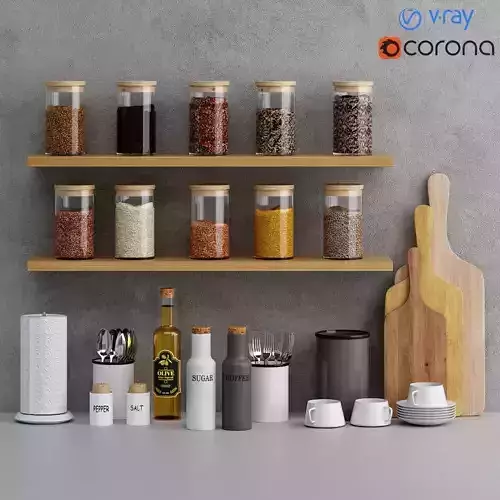 kitchen decor set 02  3D model