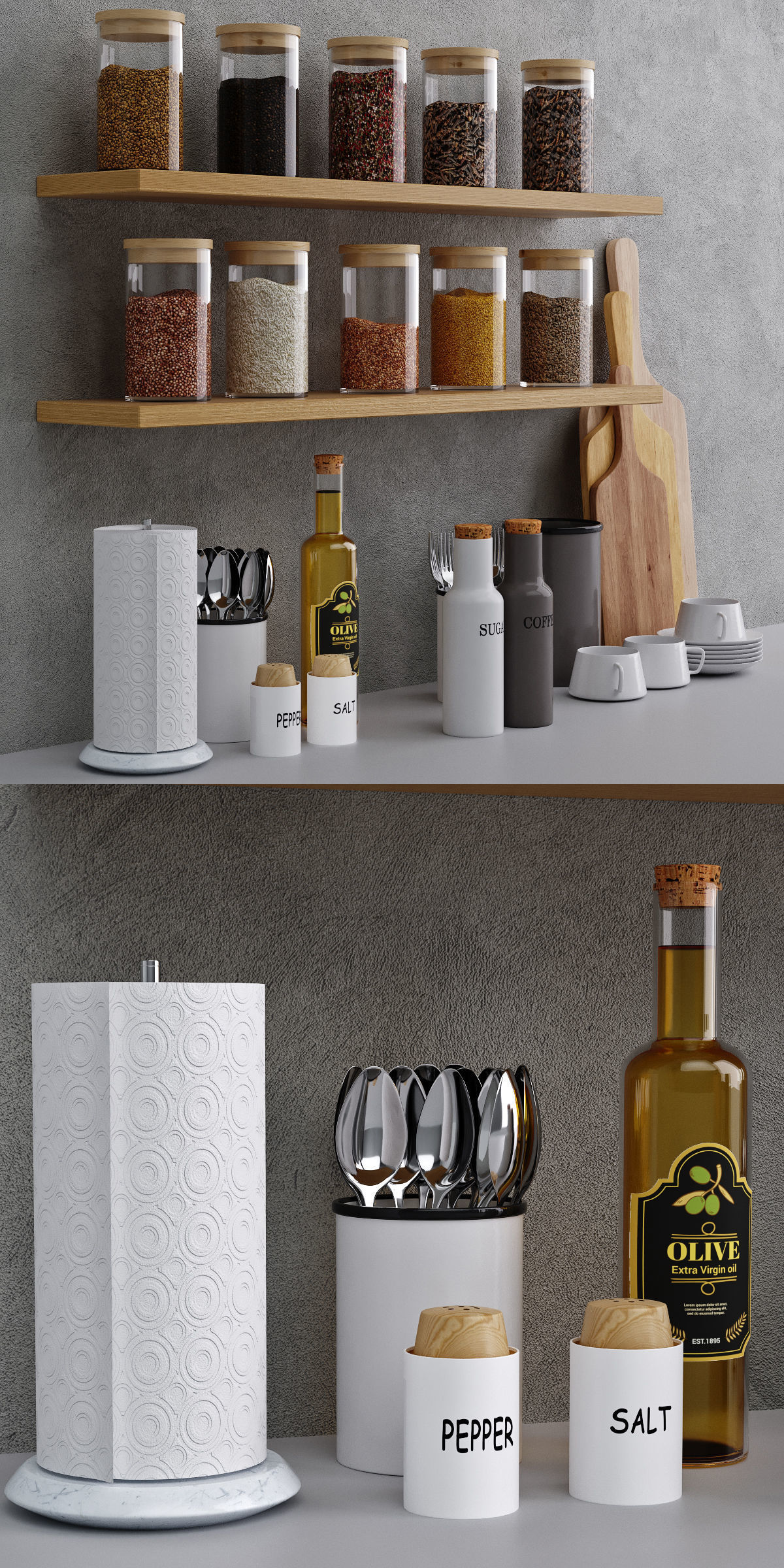 kitchen decor set 02 3D model_2