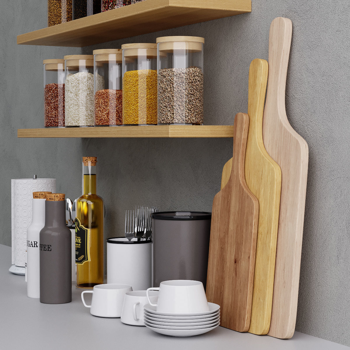 kitchen decor set 02 3D model_1