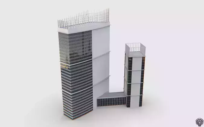 Central Building Low-poly 3D model