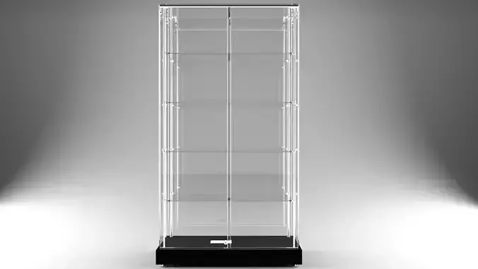 Wide Frameless Glass Tower With Dark Brown Base - 3ds Max Model 