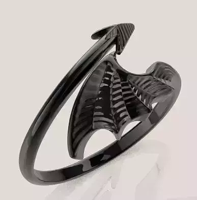 wing and bow  ring Silver Gold  Print