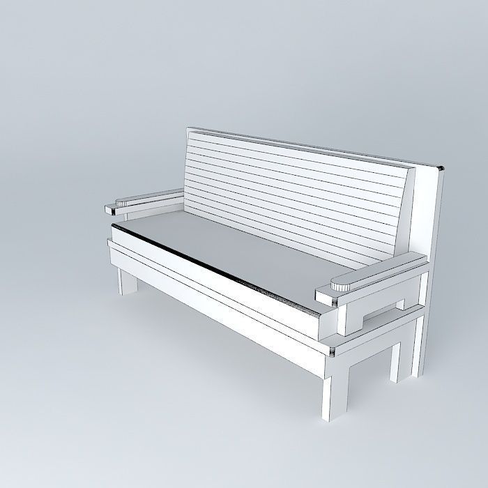 Sofa in recycled wood 3D model_4