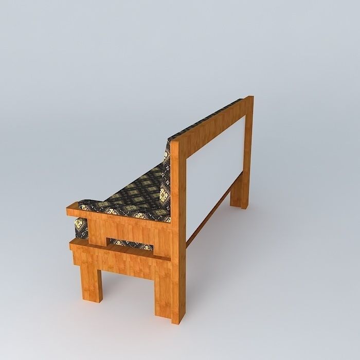 Sofa in recycled wood 3D model_1