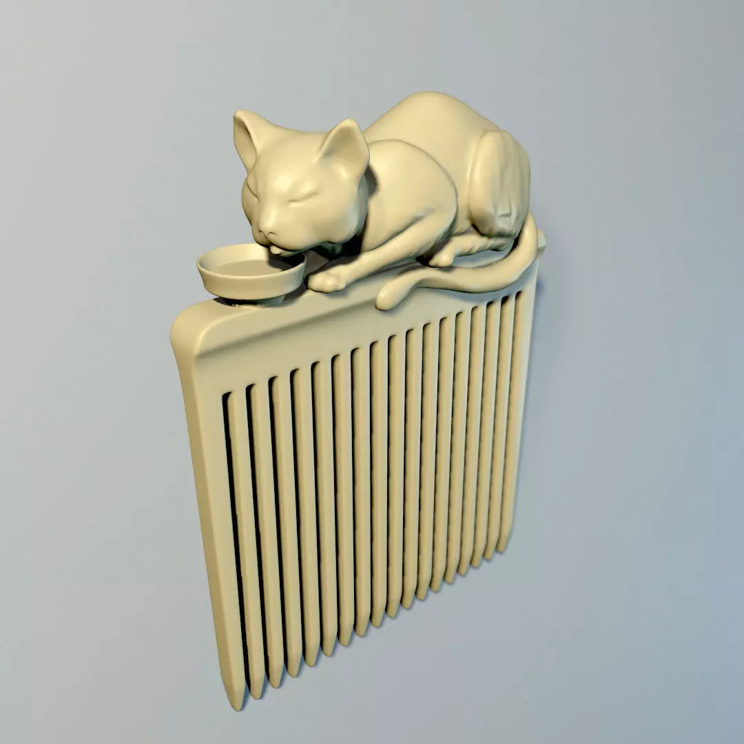 Hair comb Cat 3D print model