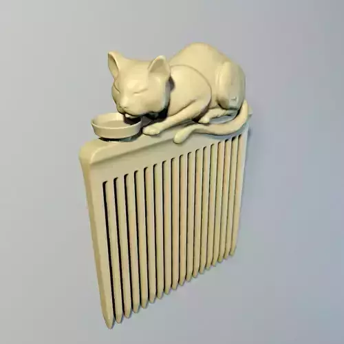 Hair comb Cat 3D print model