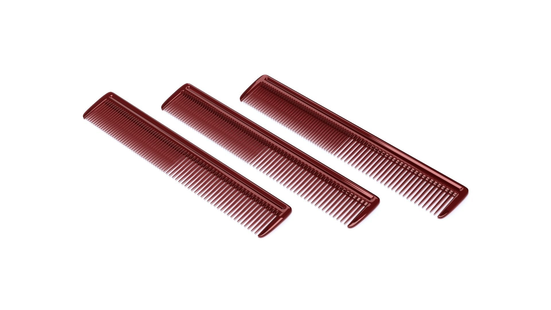Hair comb Low-poly 3D model_4