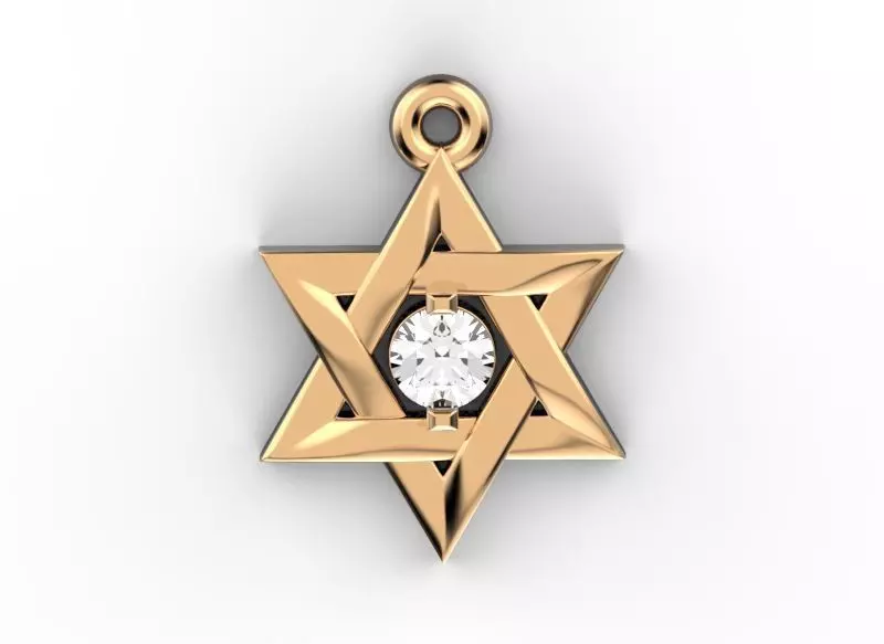 David star pendant  3D print model_0