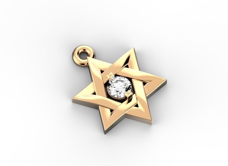 David star pendant  3D print model_1
