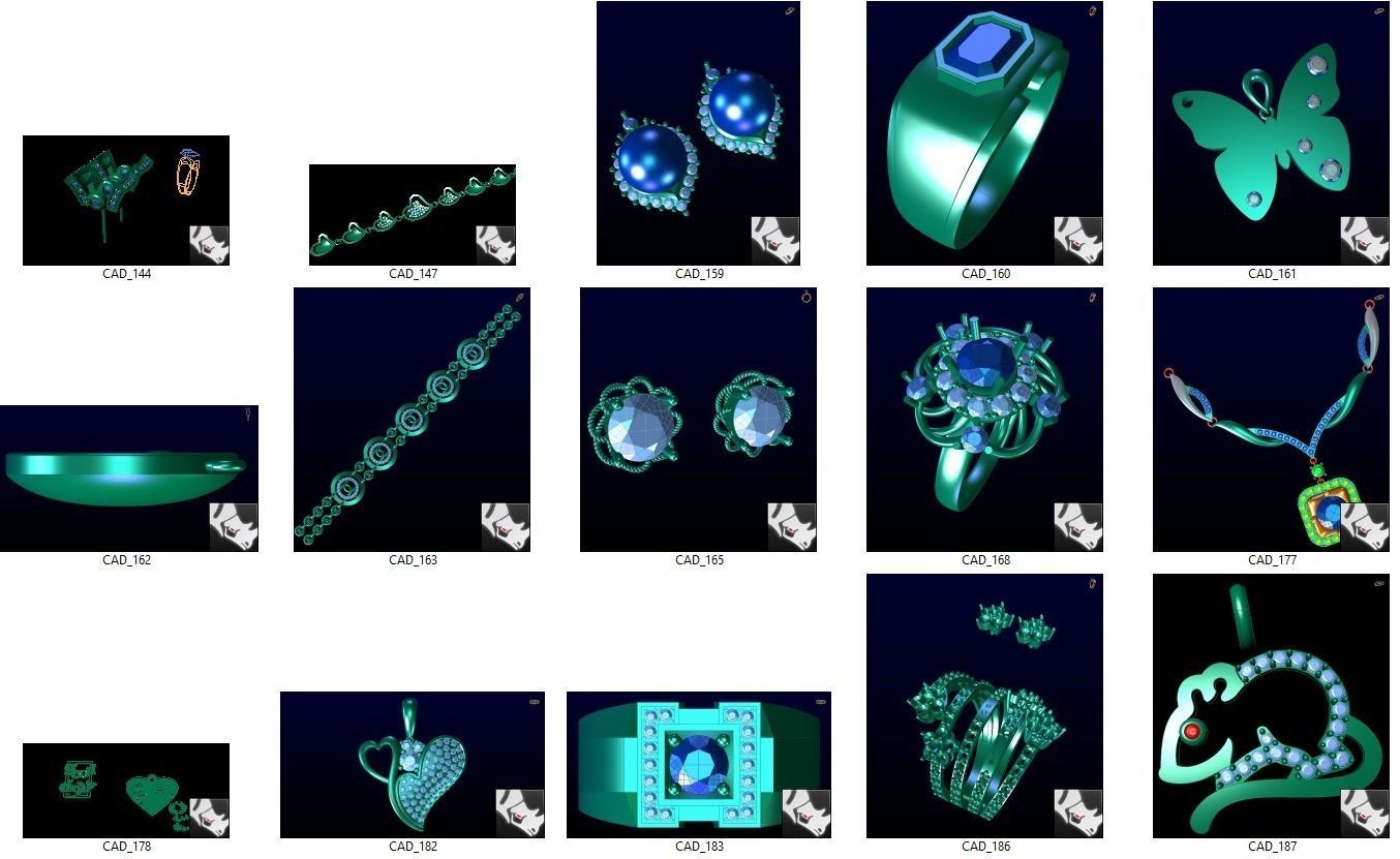 BULK-3DM-With Gems-MIX 100 Files 3D print model_1