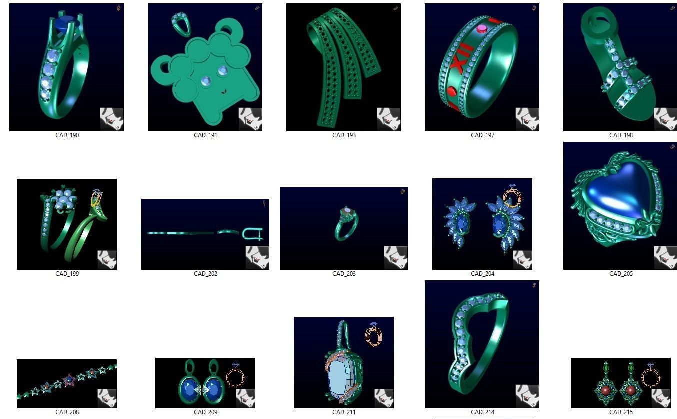 BULK-3DM-With Gems-MIX 100 Files 3D print model_2