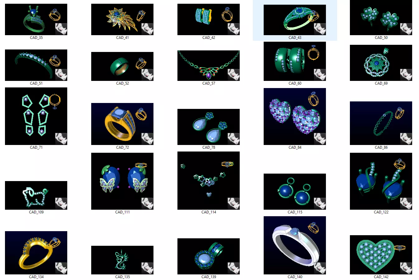 BULK-3DM-With Gems-MIX 100 Files 3D print model_0