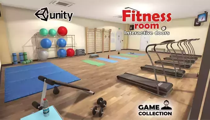 Fitness Room Low-poly 3D model