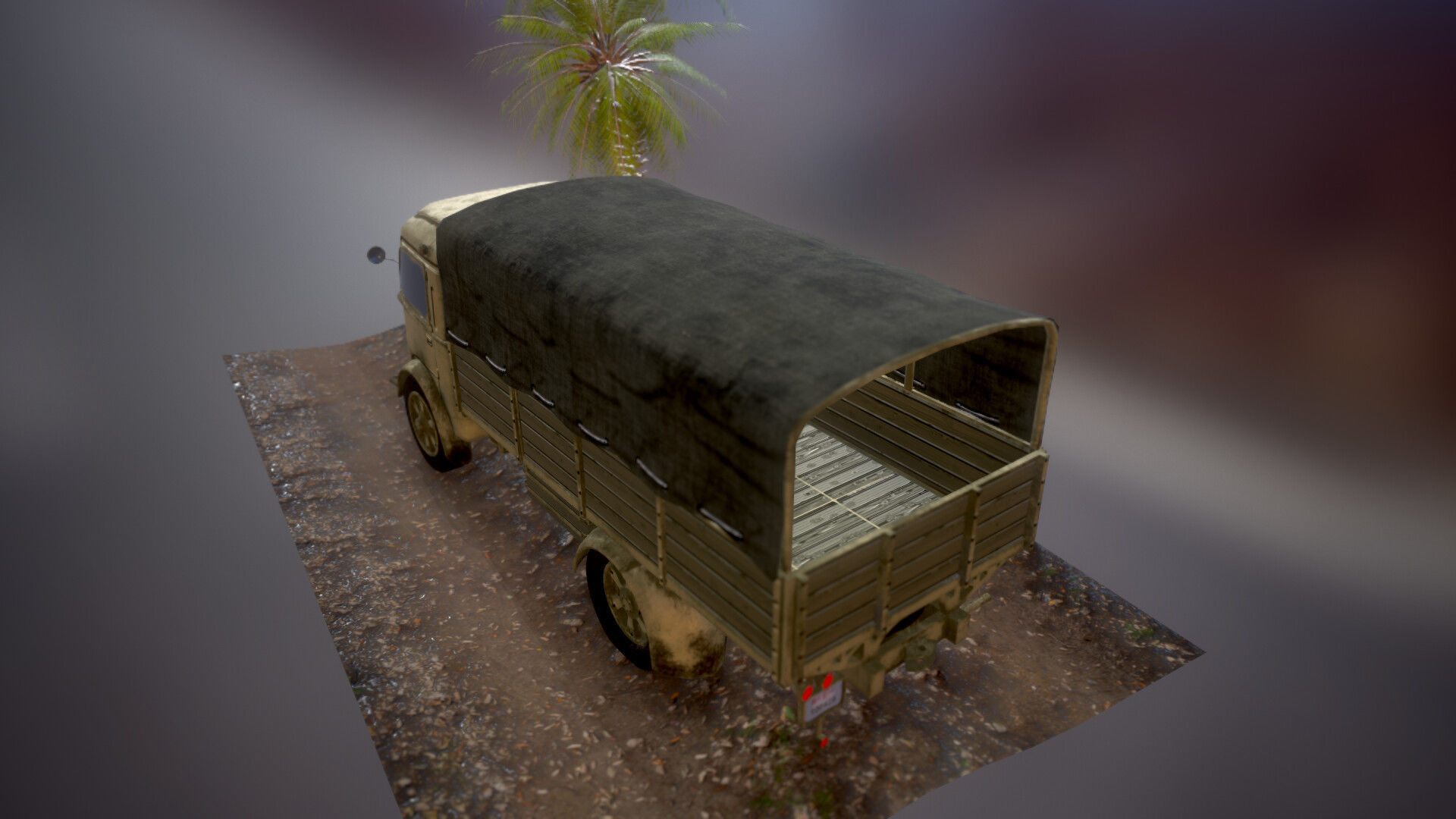 WWII Truck Fiat 626 CN Italian Low-poly 3D model_4