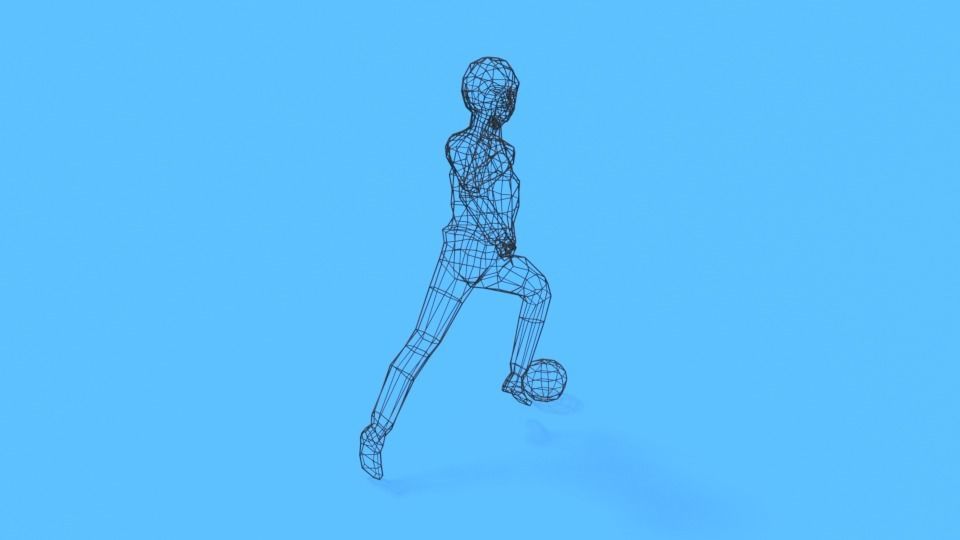 Low Poly  Kid Playing With a Ball Low-poly 3D model_13