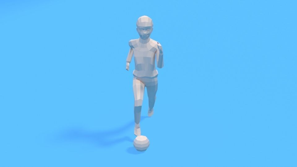Low Poly  Kid Playing With a Ball Low-poly 3D model_7