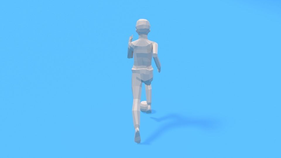 Low Poly  Kid Playing With a Ball Low-poly 3D model_2