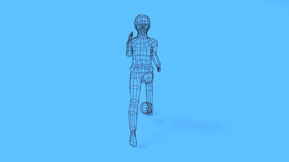 Low Poly  Kid Playing With a Ball Low-poly 3D model_11