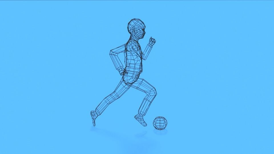 Low Poly  Kid Playing With a Ball Low-poly 3D model_14