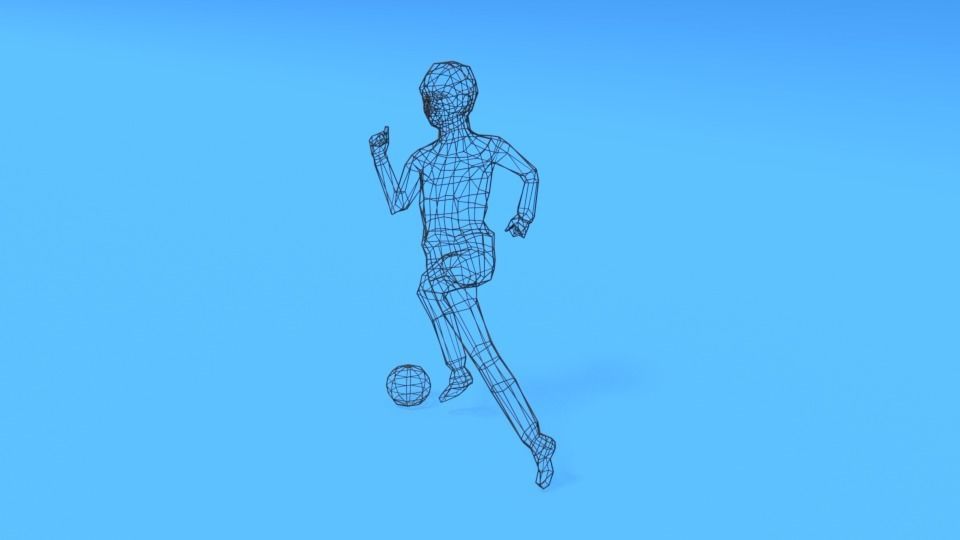 Low Poly  Kid Playing With a Ball Low-poly 3D model_17
