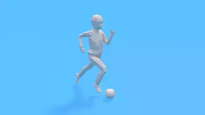 Low Poly  Kid Playing With a Ball Low-poly 3D model