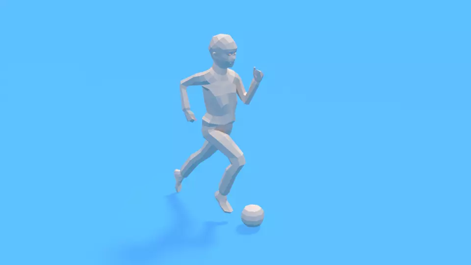 Low Poly  Kid Playing With a Ball Low-poly 3D model_0