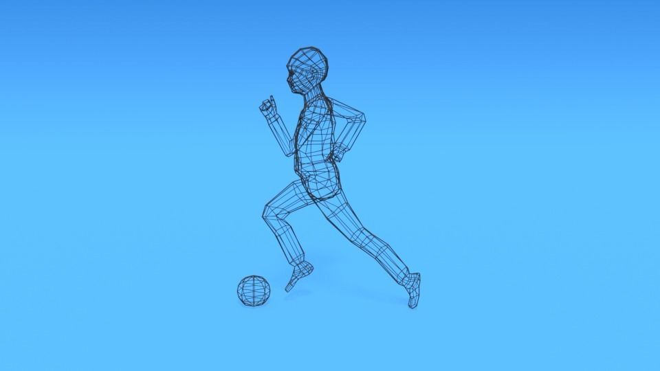 Low Poly  Kid Playing With a Ball Low-poly 3D model_15