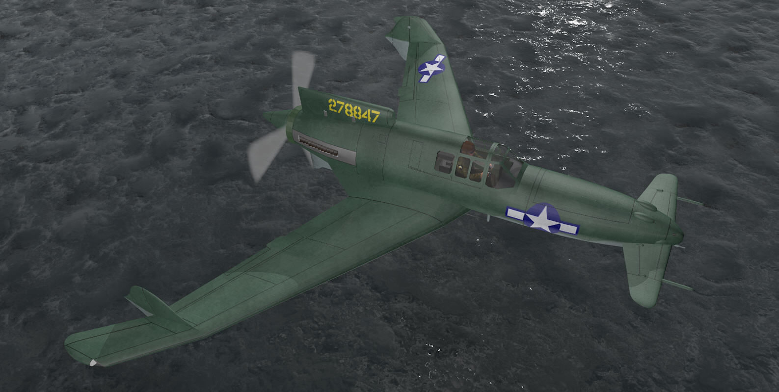 Curtiss-Wright XP-55 Ascender 3D model_7