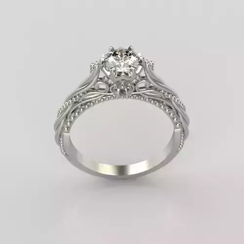 solitaire wedding engagement women ring with diamonds 3dm stl  3D print model
