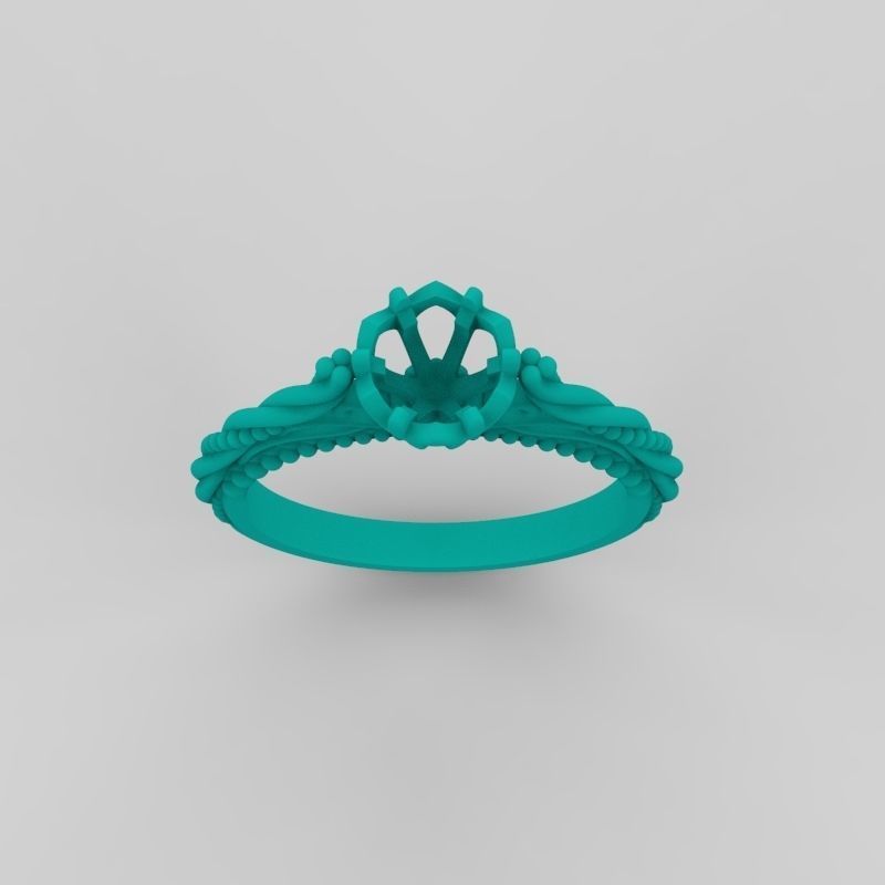 solitaire wedding engagement women ring with diamonds 3dm stl  3D print model_12