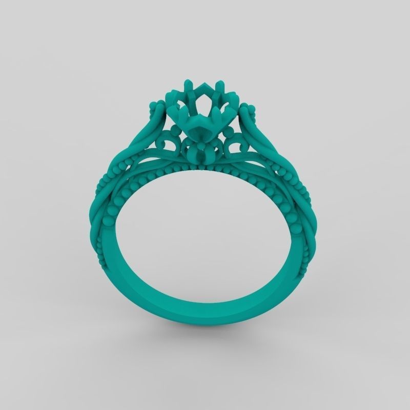 solitaire wedding engagement women ring with diamonds 3dm stl  3D print model_10