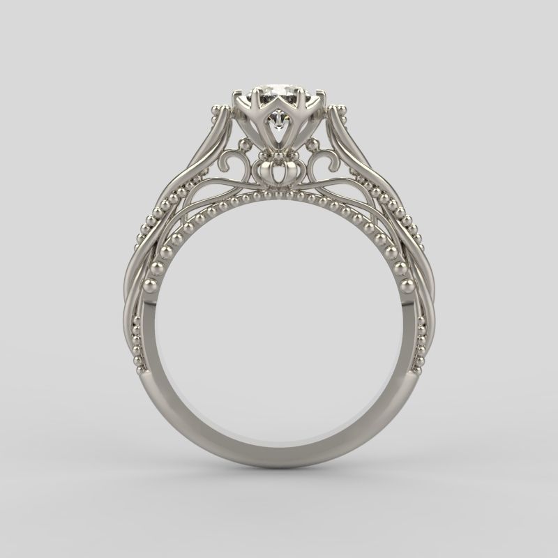 solitaire wedding engagement women ring with diamonds 3dm stl  3D print model_5