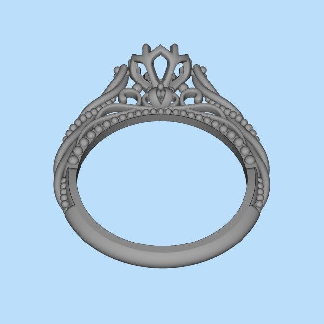 solitaire wedding engagement women ring with diamonds 3dm stl  3D print model_27