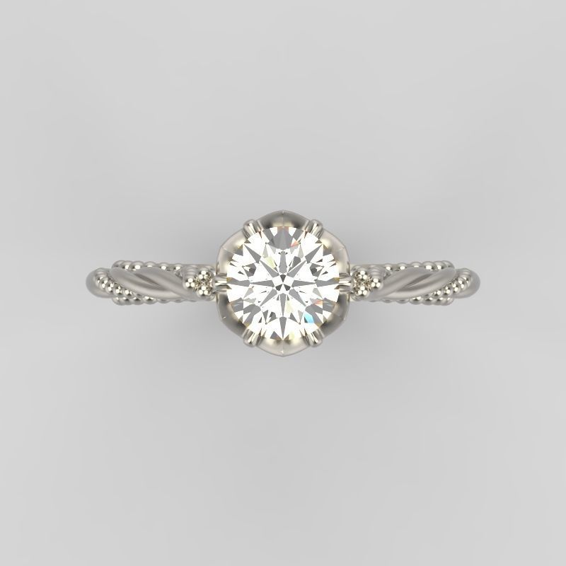 solitaire wedding engagement women ring with diamonds 3dm stl  3D print model_8