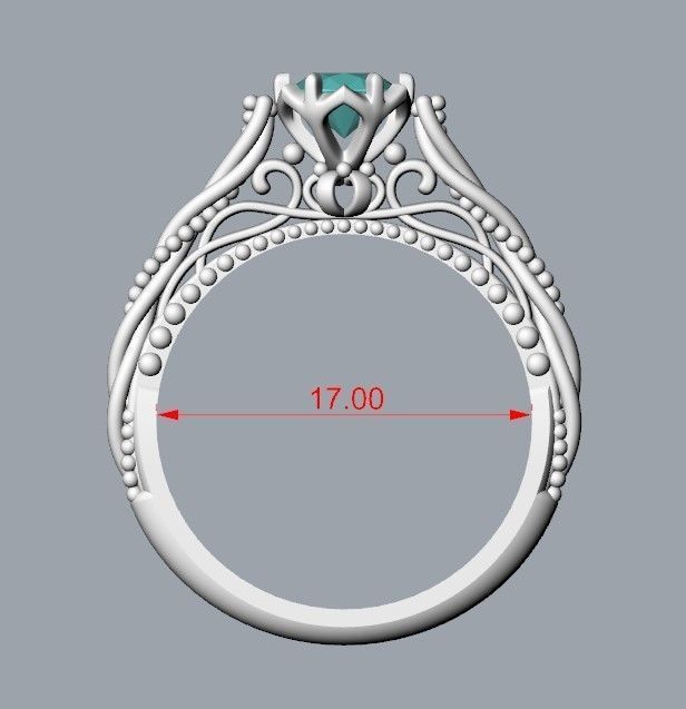 solitaire wedding engagement women ring with diamonds 3dm stl  3D print model_15