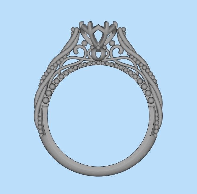 solitaire wedding engagement women ring with diamonds 3dm stl  3D print model_19