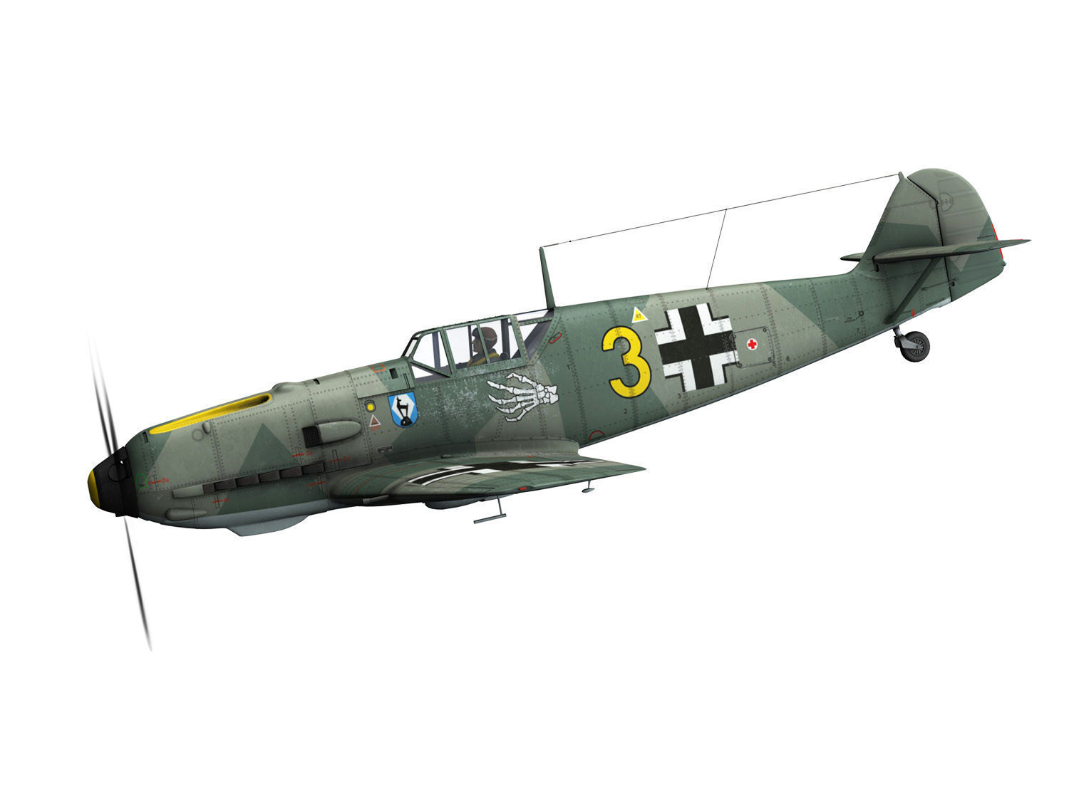 Messerschmitt - BF-109 E - Yellow 3 3D model_1