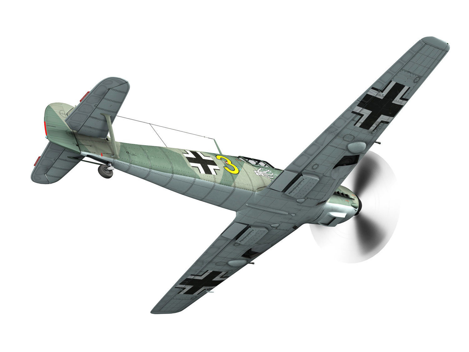 Messerschmitt - BF-109 E - Yellow 3 3D model_5