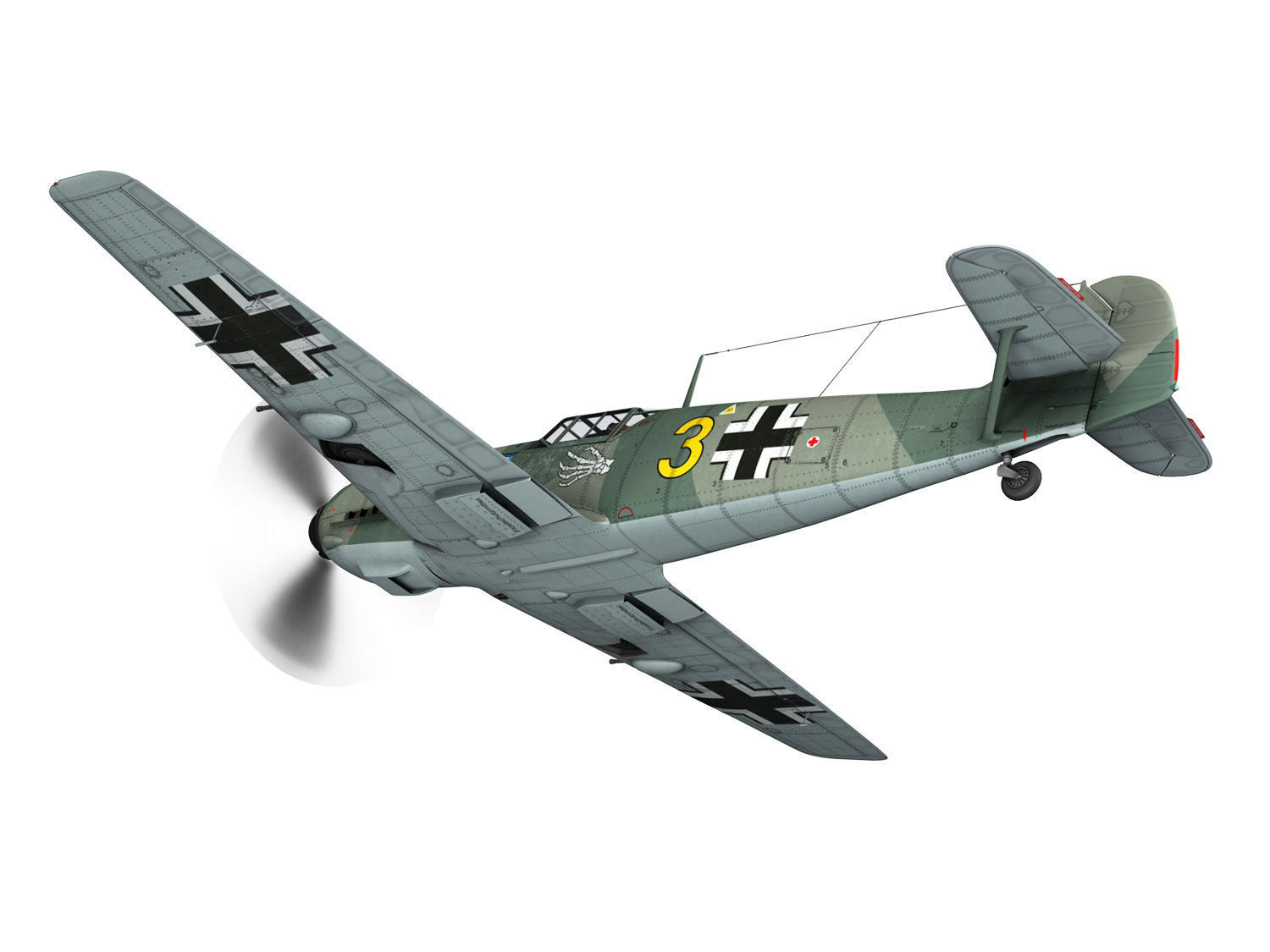 Messerschmitt - BF-109 E - Yellow 3 3D model_4