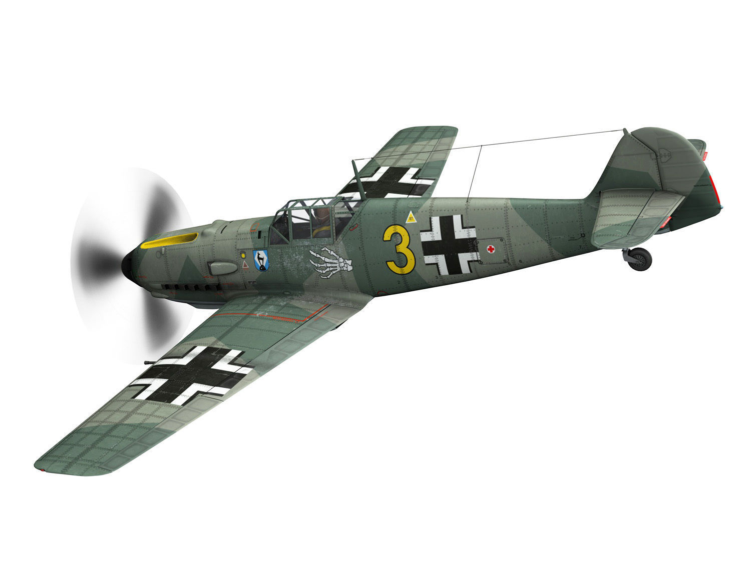 Messerschmitt - BF-109 E - Yellow 3 3D model_3