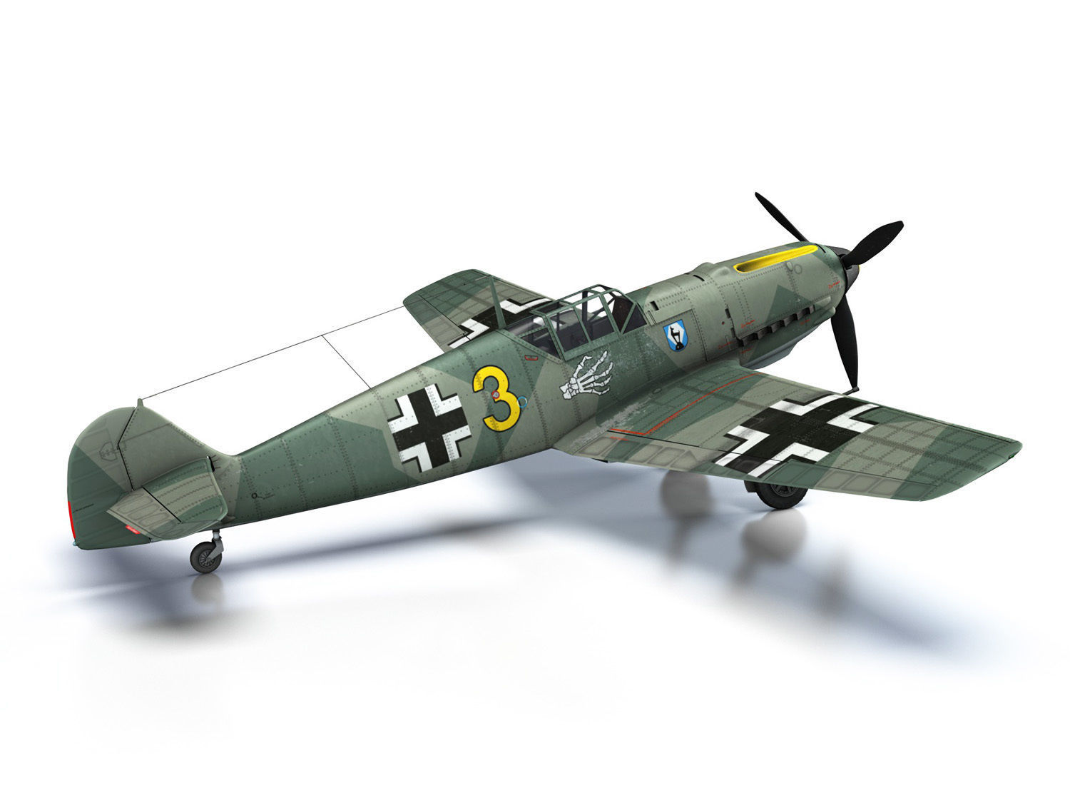 Messerschmitt - BF-109 E - Yellow 3 3D model_14