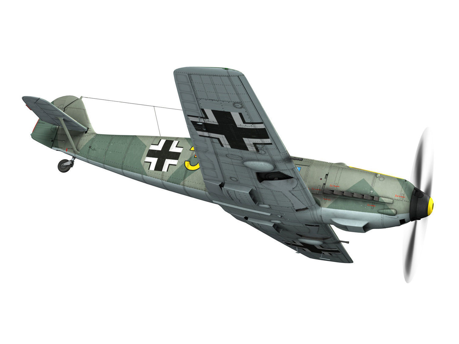 Messerschmitt - BF-109 E - Yellow 3 3D model_7