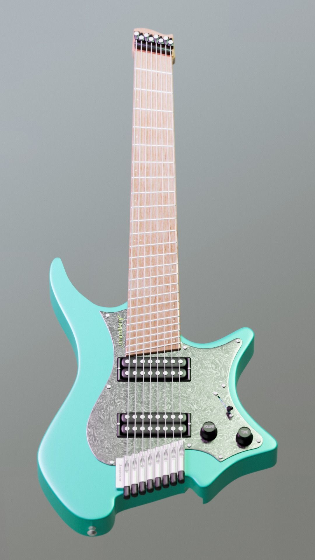 Strandberg - boden classic 8 ghost white guitar 3D model | CGTrader