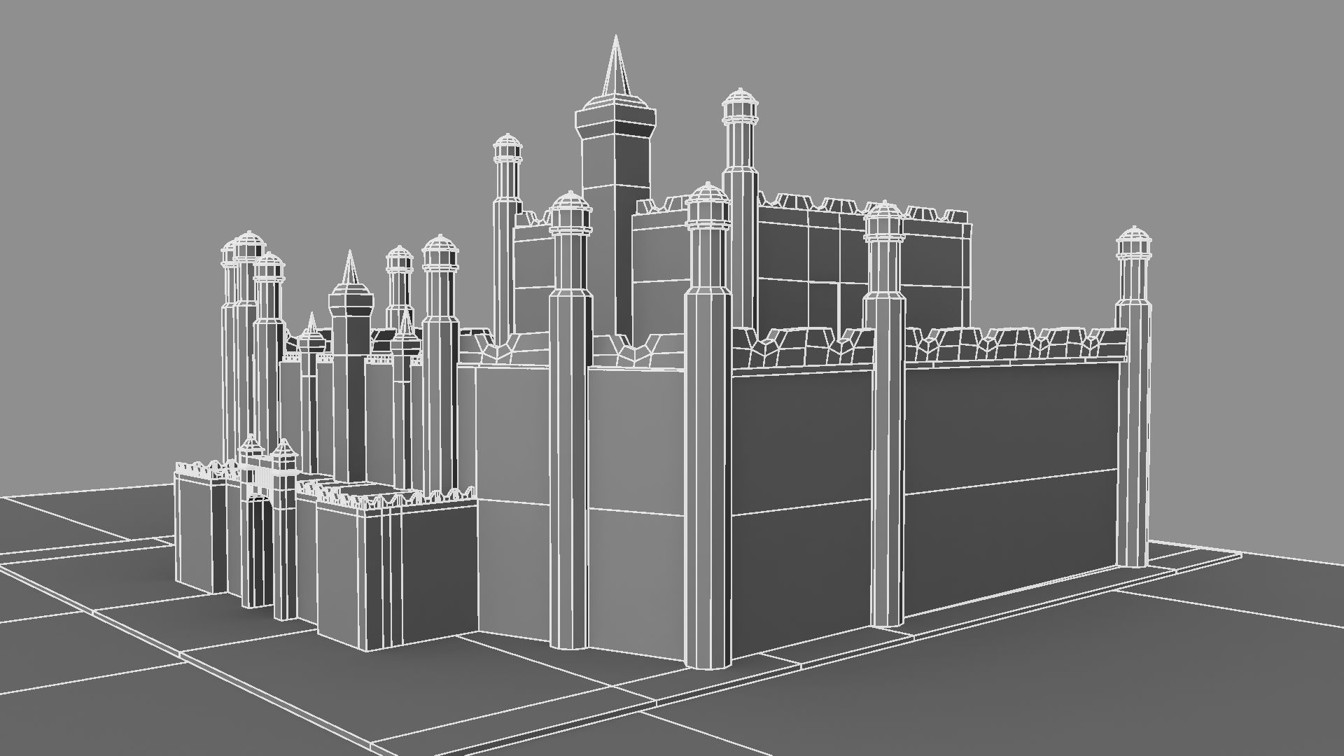 Castle in minecraft 3D model_22