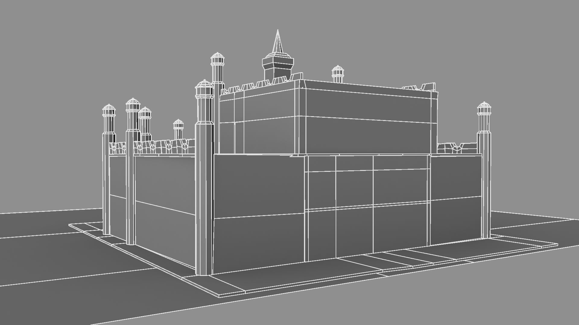 Castle in minecraft 3D model_19