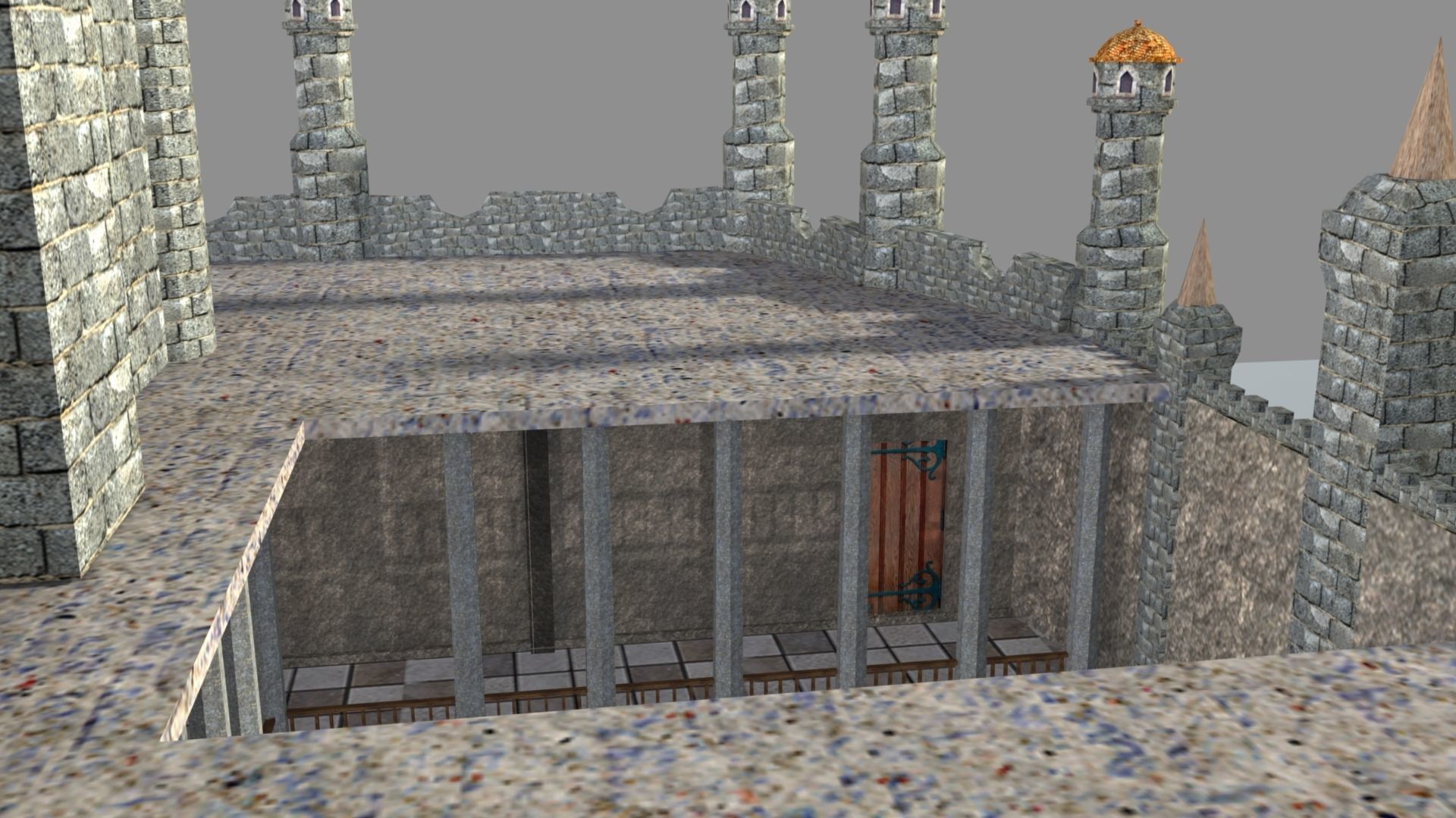 Castle in minecraft 3D model_13