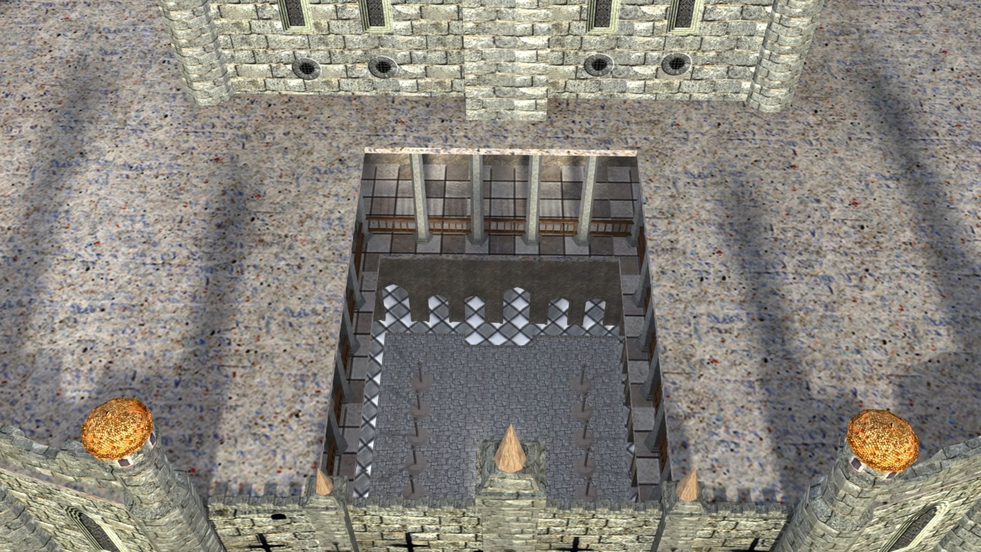 Castle in minecraft 3D model_27