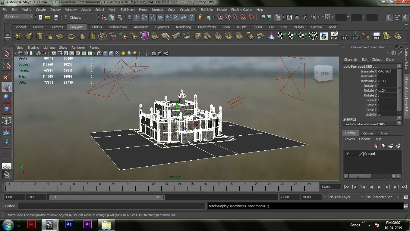 Castle in minecraft 3D model_28